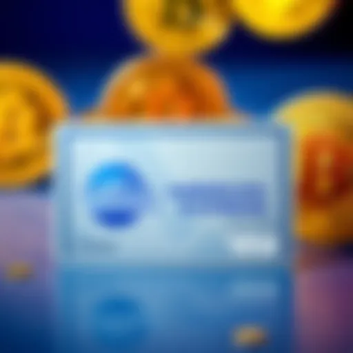 A credit card featuring American Express and Coinbase logos, with Bitcoin symbols in the background, representing Bitcoin rewards.