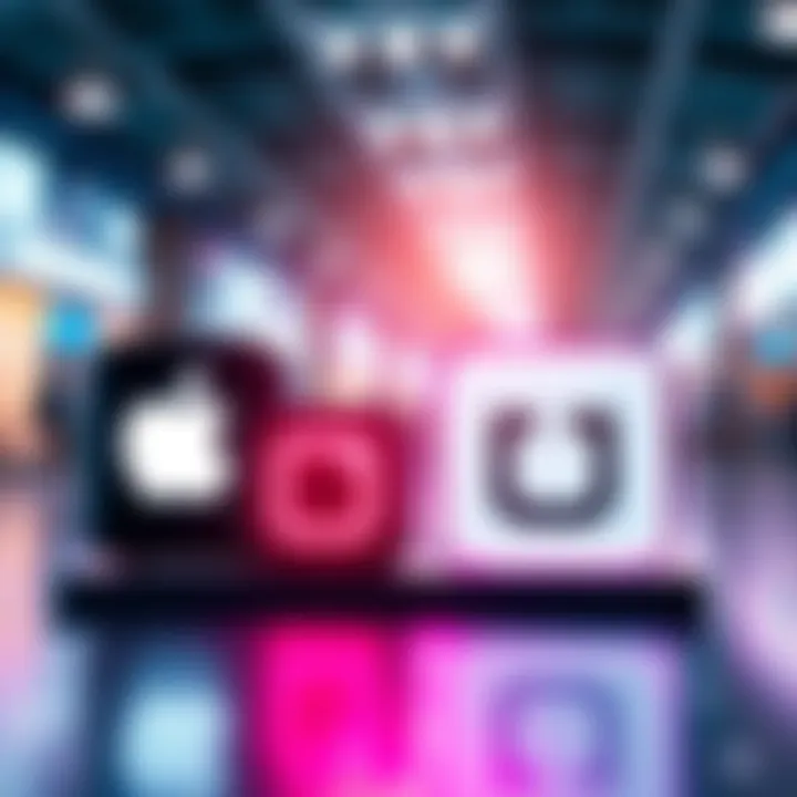 Illustration showing Apple and Uber logos with a digital wallet concept
