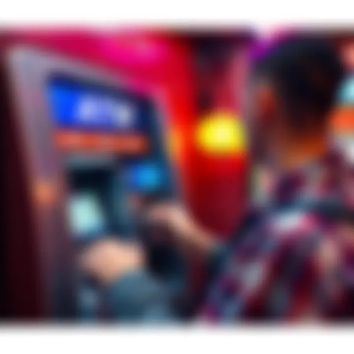 A traveler using a Curve card at an ATM in Thailand, showing withdrawal fees on the screen.