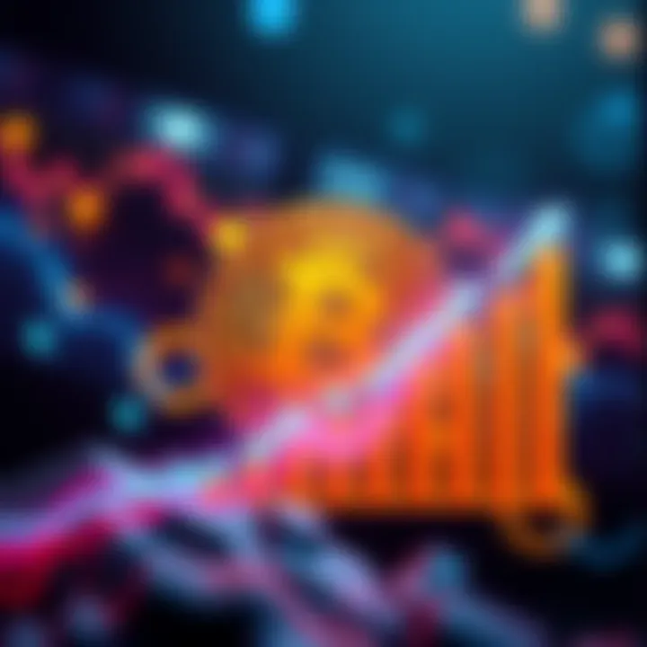 Bitcoin logo with an upward trend graph, symbolizing market surge after reaching all-time highs