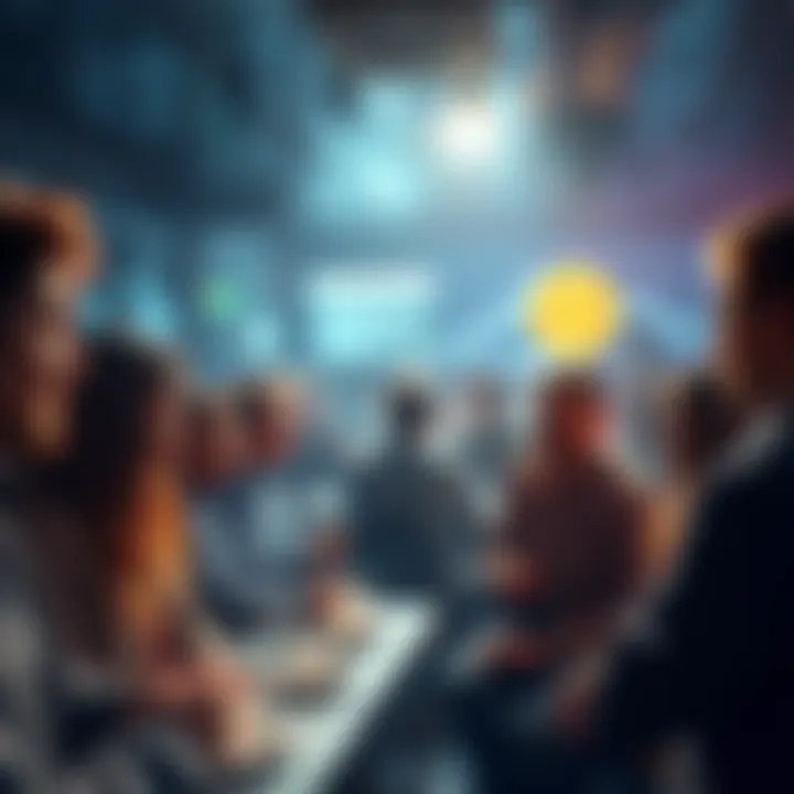 A group of people engaged in conversation about Bitcoin, sharing insights and asking questions in a lively forum setting.