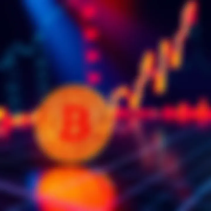 A downward graph showing Bitcoin's decline in value, indicating potential market instability