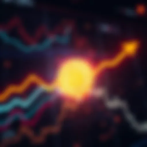 Graph showing Bitcoin price trends with arrows indicating potential increase or decrease, representing market uncertainty for November.