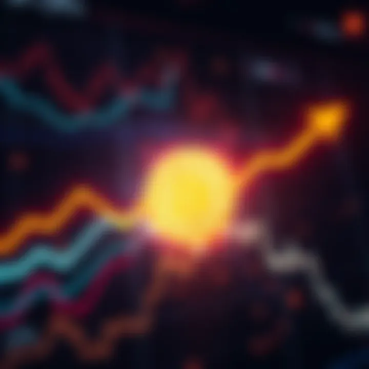 Graph showing Bitcoin price trends with arrows indicating potential increase or decrease, representing market uncertainty for November.