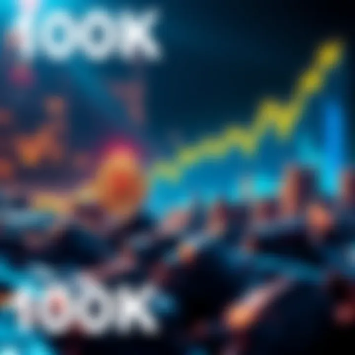 Bitcoin price chart showing a rise past 100,000, with altcoins also increasing in value, set against a backdrop of positive macroeconomic news