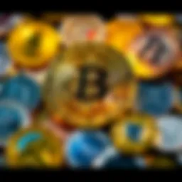A visual representation of Bitcoin surrounded by various alternative coins like Ethereum and Litecoin, symbolizing the debate about centralization and future options.