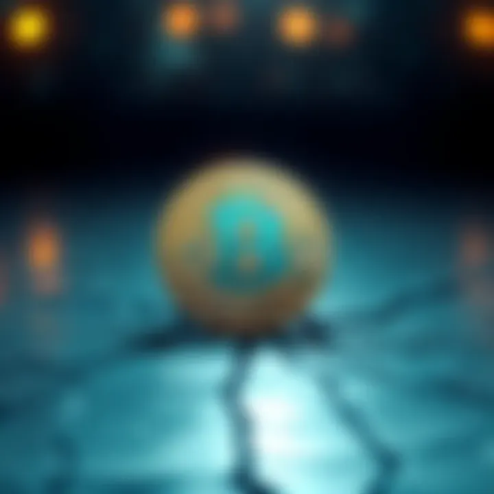 A Bitcoin symbol cracked on a surface, representing uncertainty in its future.