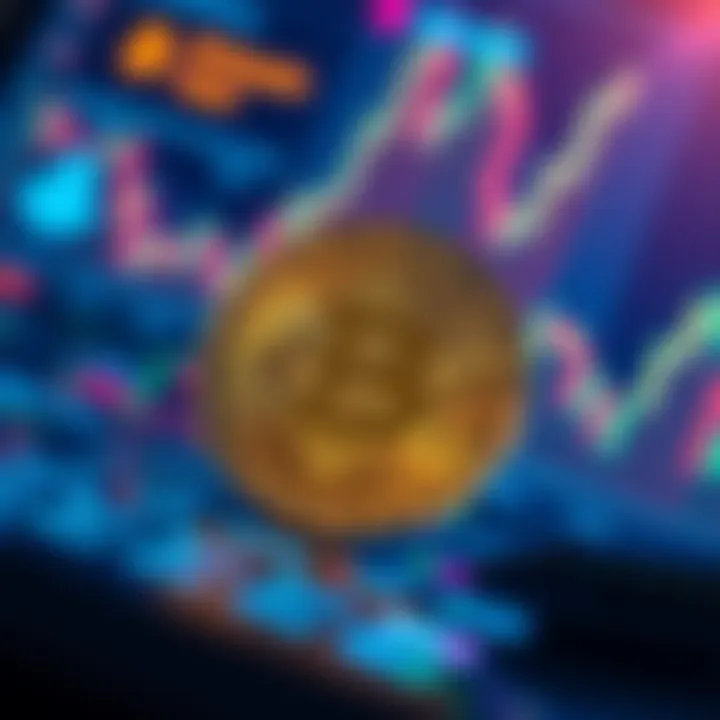A close-up of the Bitcoin logo with a digital wallet interface in the background, representing cryptocurrency exchanges like Coinbase.