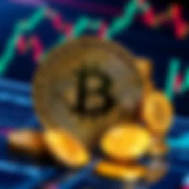 Visual representation of Bitcoin with various denominations, including Satoshi, showing affordability ideas, financial graphs in the background