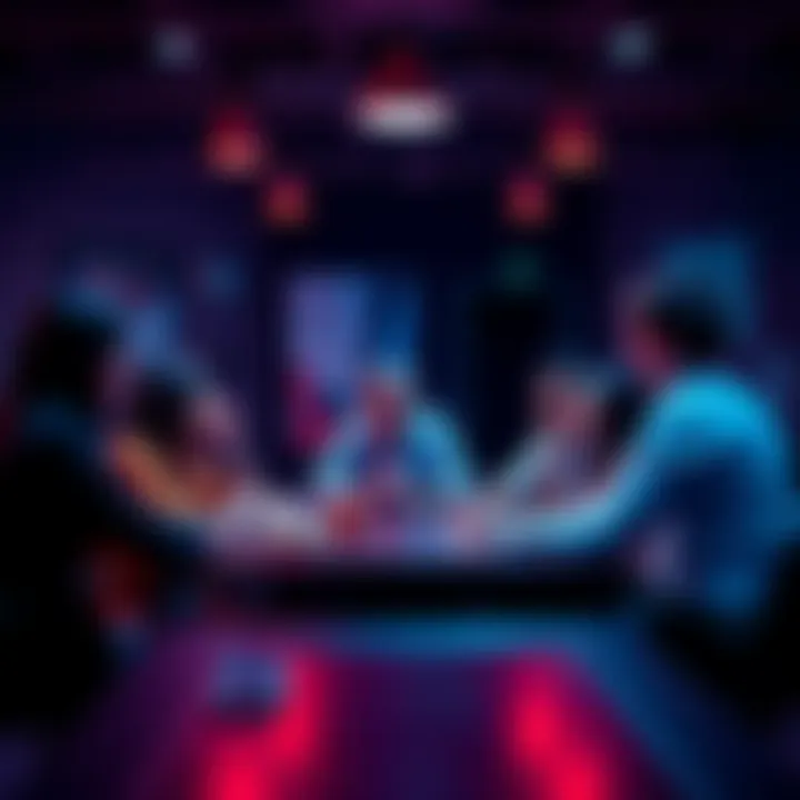 A group of people gathered around a table discussing Bitcoin investment strategies and criticisms.