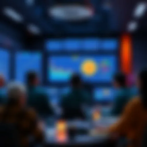 A group of people discussing Bitcoin in an online forum setting with charts and graphs on their screens.