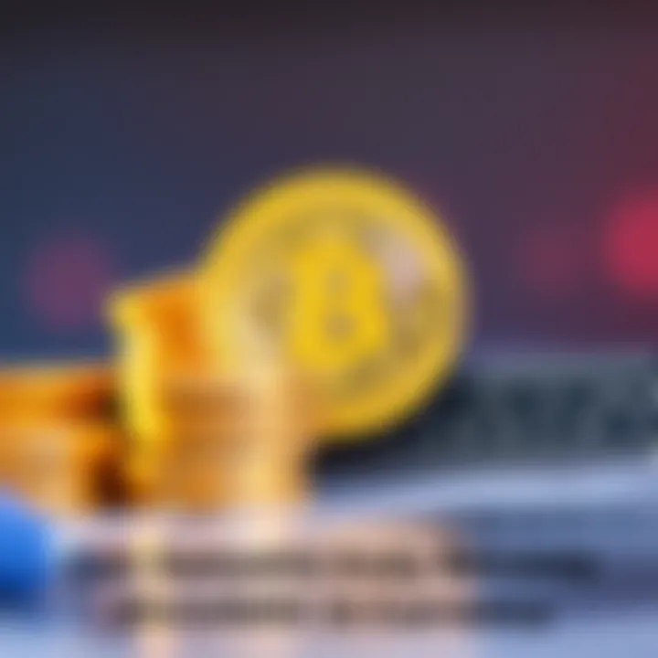 A collection of Bitcoin coins stacked next to a ruler, showcasing the concept of divisibility in currency.
