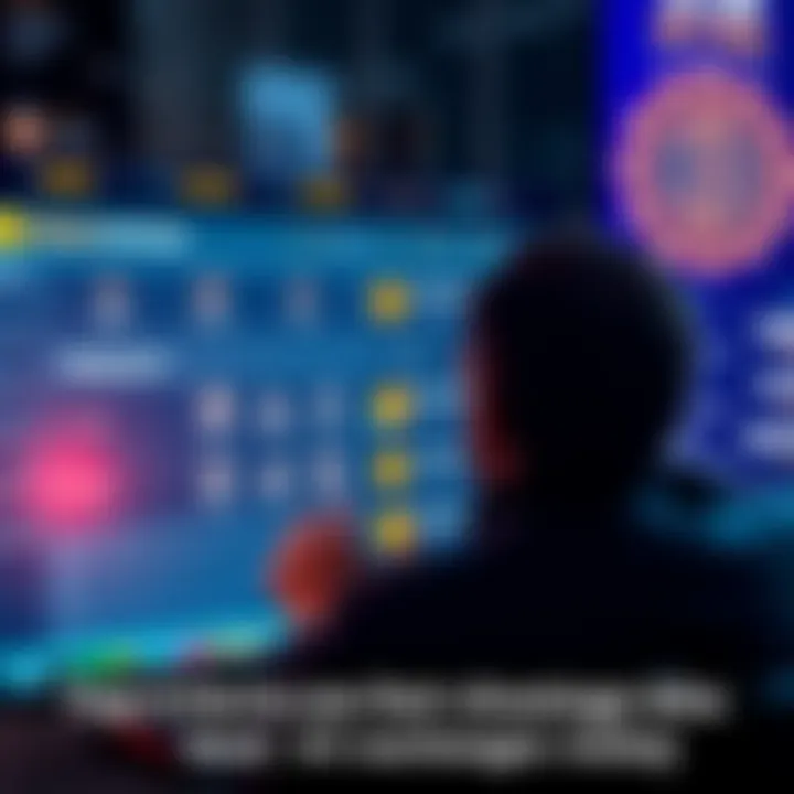 A person looking at a computer screen displaying Bitcoin exchange options with icons for safety and privacy