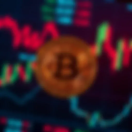 A shining Bitcoin symbol in front of a digital financial chart, representing decentralization and individual empowerment against traditional banking systems.