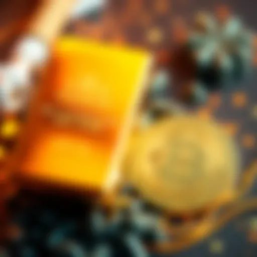 A side-by-side image of a gold bar and a Bitcoin coin representing wealth preservation.