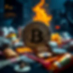 A graphic showing Bitcoin symbol with a price tag of 10 million, surrounded by everyday goods like food and money.