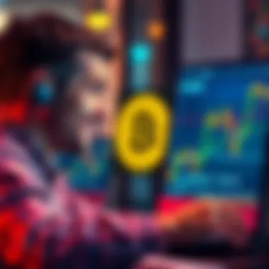 A person looking at Bitcoin charts on a computer with an optimistic expression, symbolizing potential gains from holding investments
