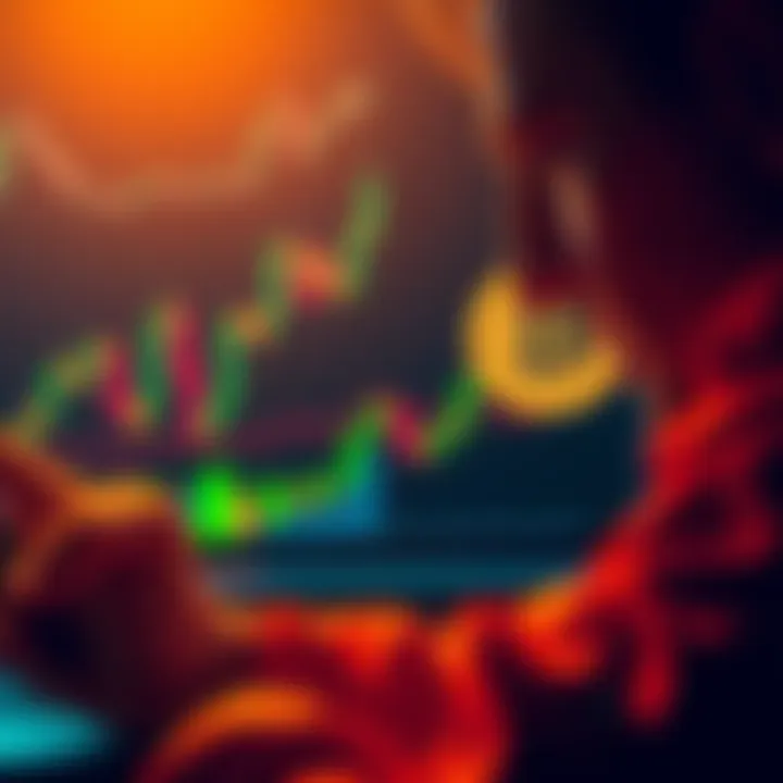 A person looking at a Bitcoin chart with a calculator, symbolizing financial planning and investment strategy.