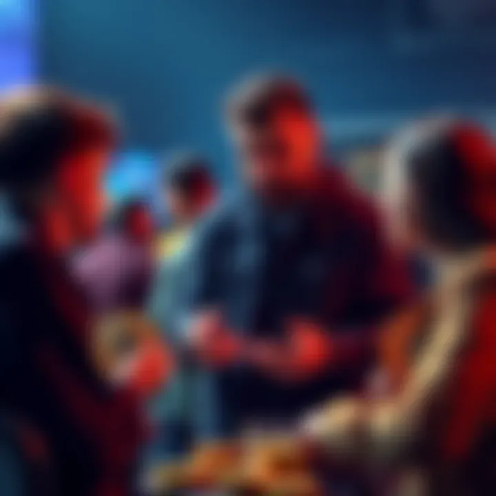 A group of friends debating the value of Bitcoin investments, with one person highlighting the benefits for wealthy individuals over ordinary investors.