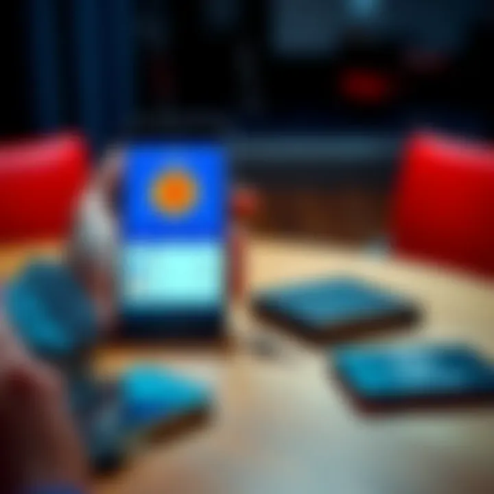 A person holding a smartphone displaying Bitcoin on Coinbase and a Ledger wallet on the table, contemplating between the two options.
