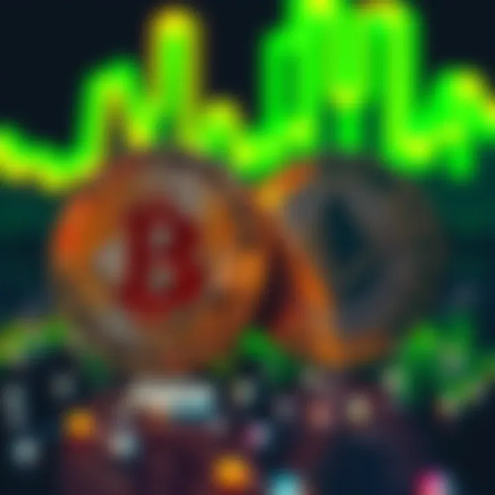 A Bitcoin coin next to a Monero coin, symbolizing connections between the two cryptocurrencies for privacy and security.