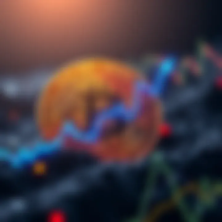 Bitcoin symbol with a chart showing upward trend toward $105k
