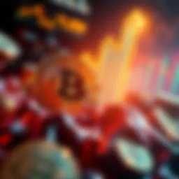 A visual representation of Bitcoin soaring towards a $10 million price tag with digital currency graphics in the background.