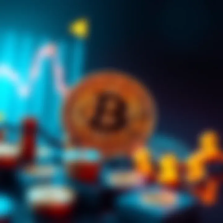 A graphic representation of Bitcoin with a rising graph and dollar signs, symbolizing its potential to hit 1 million dollars.