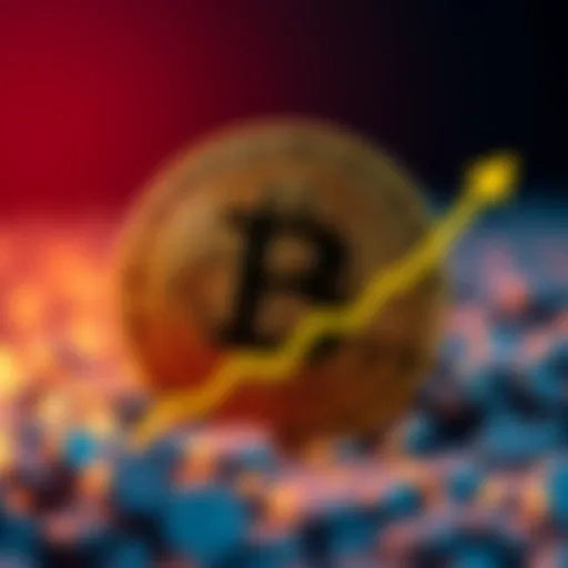 Bitcoin logo with upward trending graph, symbolizing new record high in CAD