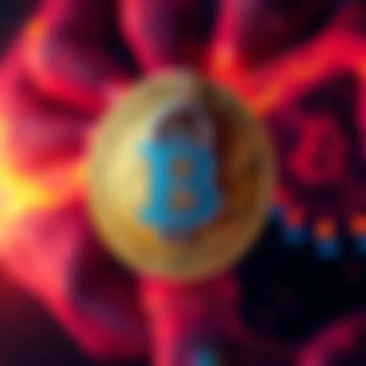 A Bitcoin symbol surrounded by a padlock, representing security and independence from traditional finance.