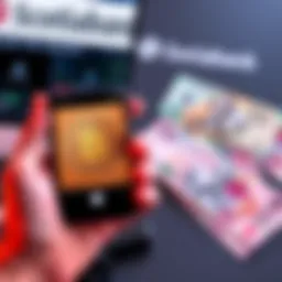 A person holding a smartphone showing a Bitcoin wallet, with Canadian bank notes and a Scotiabank logo in the background