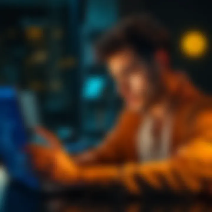 A person examining a Bitcoin transaction on a laptop, looking concerned about potential scams involving activation codes.