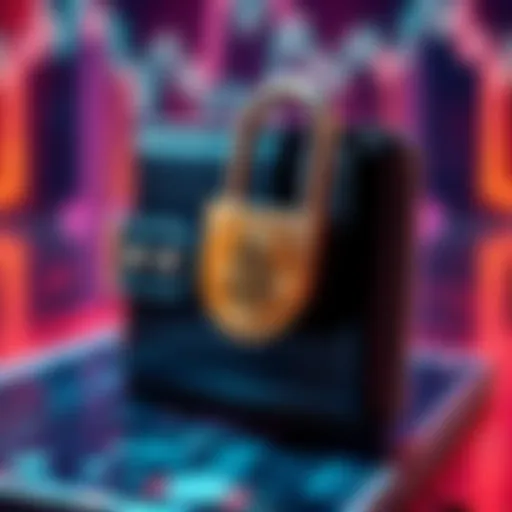 A digital Bitcoin wallet with a padlock symbolizing security and privacy for cryptocurrency assets