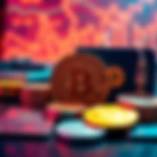 A visual representation of hot and cold Bitcoin wallets, with digital coins displayed alongside secure storage methods.