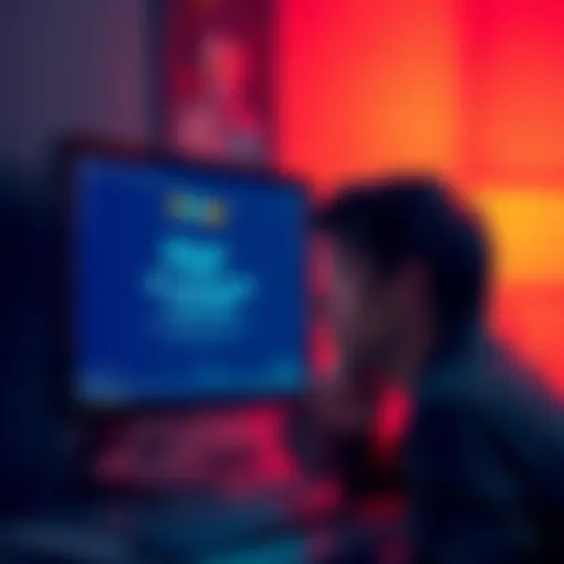A worried person looking at a computer screen displaying a message about Bitget withdrawals being suspended, reflecting concern in the crypto community.