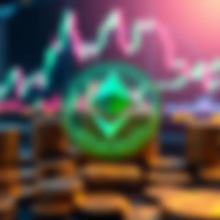 A graphic illustrating BitMine's successful fundraising of 1.5 billion in Ethereum against a backdrop of financial charts and currency symbols.