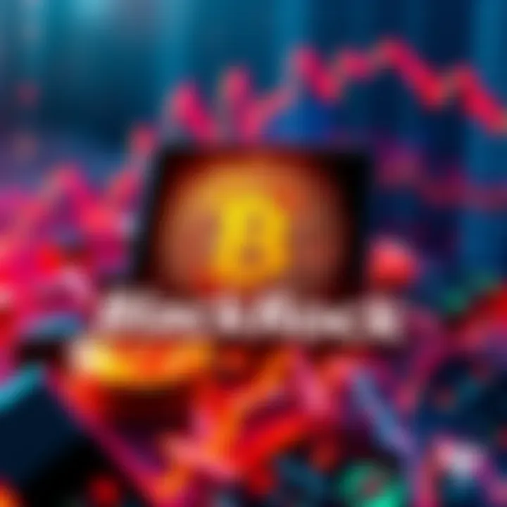 BlackRock's logo with Bitcoin symbols and financial charts, showing a significant investment movement
