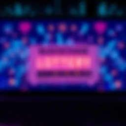 A digital lottery ticket on a screen with symbols of fairness and transparency, representing the Avalanche blockchain.