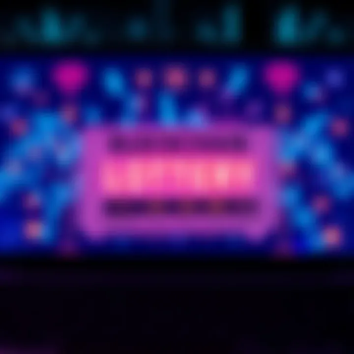 A digital lottery ticket on a screen with symbols of fairness and transparency, representing the Avalanche blockchain.