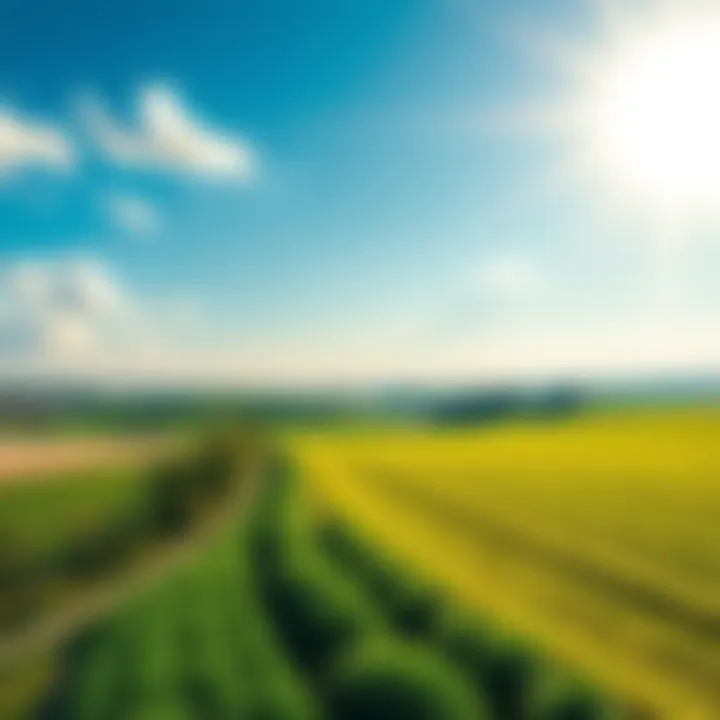 A sunny landscape with green fields and clear skies, symbolizing positivity and hope for the future.