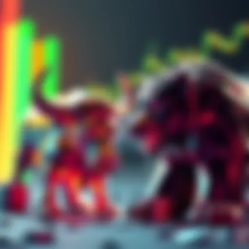 A visual representation of a bull and a bear, symbolizing the two main market mindsets in cryptocurrency investing.