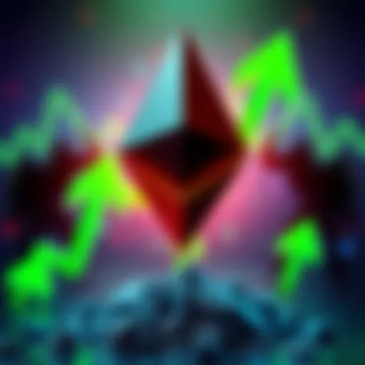 A graphic showing a rising Ethereum logo with green upward arrows, symbolizing a shift to bullish trends in the cryptocurrency market.