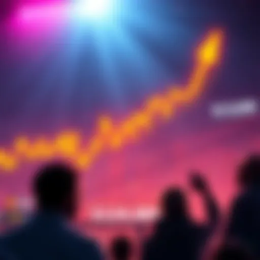 A graph showing the price surge of Buttcoin reaching $120,000, with excited investors observing the trend.