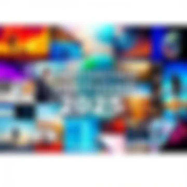 A vibrant collage showcasing various topics like technology, environment, and culture that are trending in 2025, with highlights of public interest.