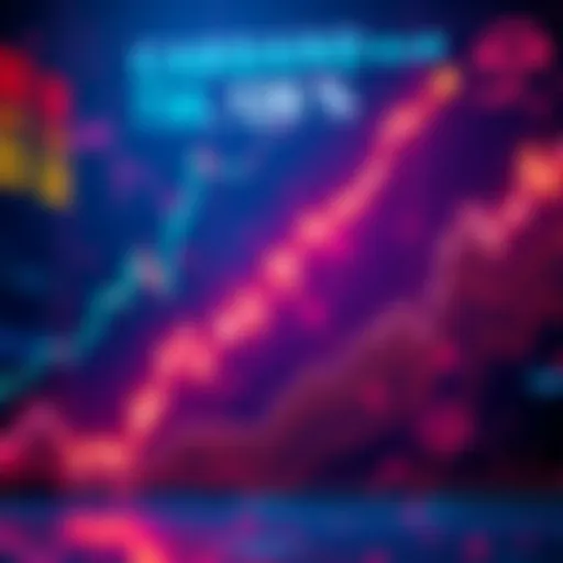 A graphic showing Cardano's price surge and trading volume with an upward trend line