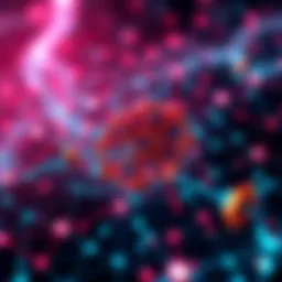 A digital representation of the Cardano blockchain showing fast transactions and network improvements after the Ouroboros Leios update.