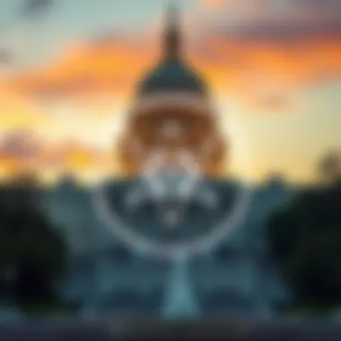 Cardano logo in front of the U.S. Capitol building, symbolizing the impact of the Clarity Act on cryptocurrency.