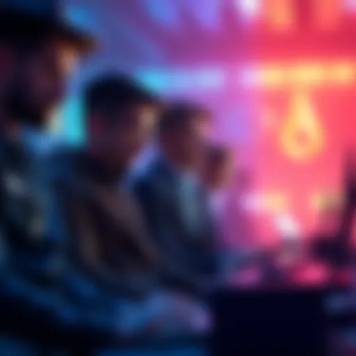 Group of people engaging with Cardano for staking and NFTs on devices
