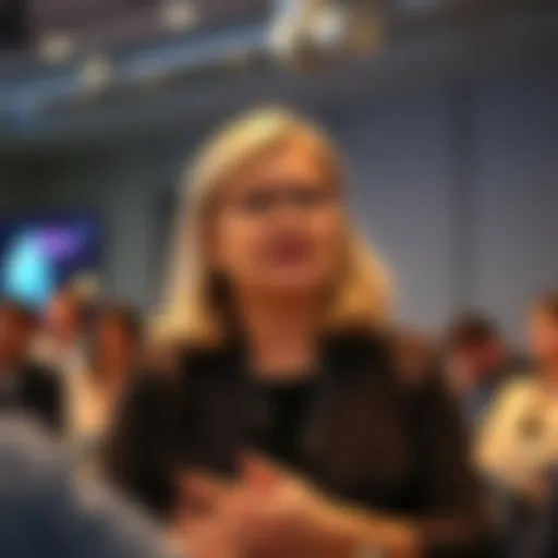 Cathie Wood speaking about Ethereum's initiatives for scalability and privacy at a conference