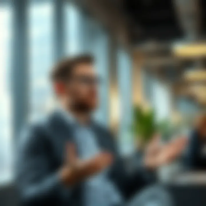 Charles Adkins speaks about streaming micro-payments for social media creators in a modern office setting.